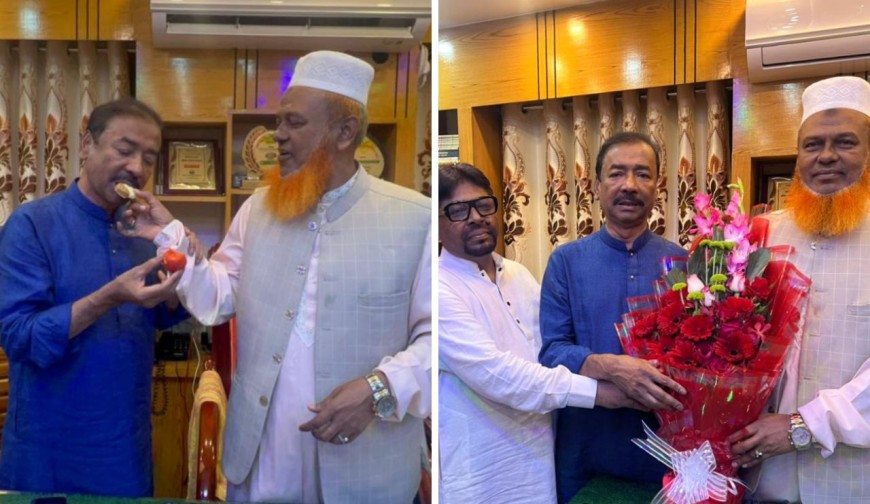 পরাজিত জামায়াত প্রার্থীর অফিসে ফুল ও মিষ্টি নিয়ে গেলেন বিএনপির এমপি